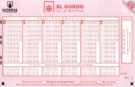 Boleto El Gordo de la Primitiva de España