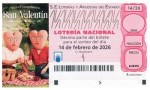 Décimo lotería nacional para el sorteo de San Valentín 2.026
