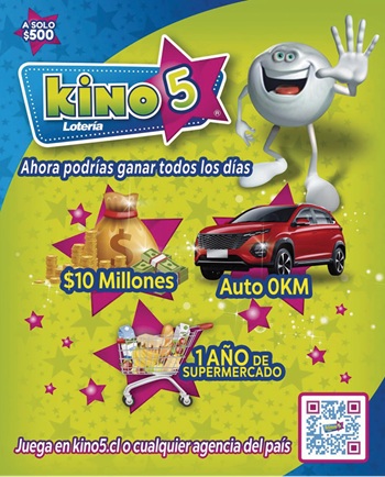Lotería Kino 5 de Chile con Agrandado