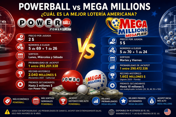 Comparativa Powerball vs Mega Millions